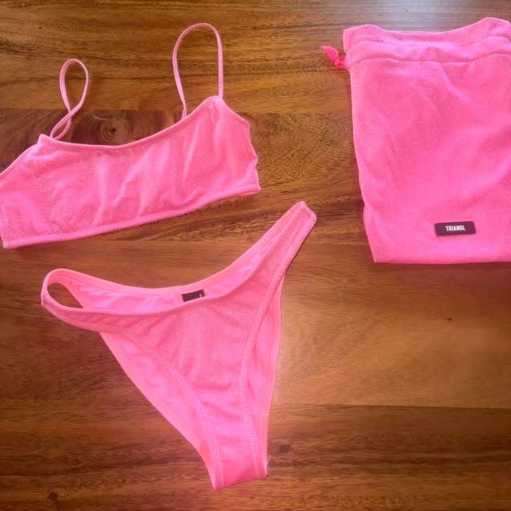 Triangle Hot Pink Bikini Set